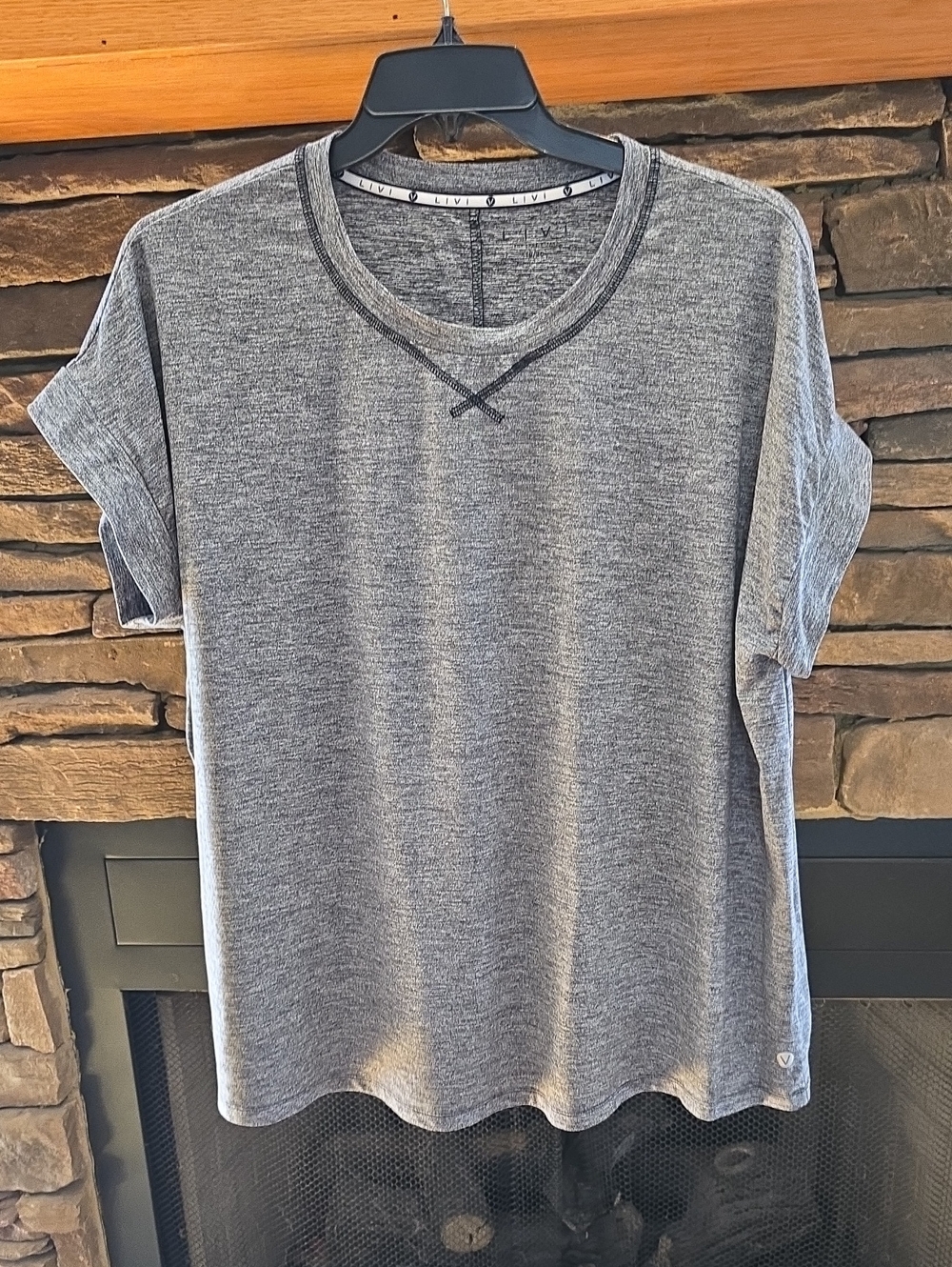 Livi Active Heather Gray Short Sleeve Crew Tee